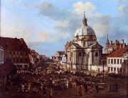 Bernardo Bellotto New Town Market Square with St. Kazimierz Church. Germany oil painting artist